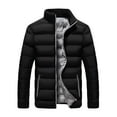 thumbnail image 1 of Awdenio Men's Down Jackets & Coats, Men Solid Casual Stand-up Collar Down Zipper Cardigan Warm Cotton Jacket Coats, 1 of 9