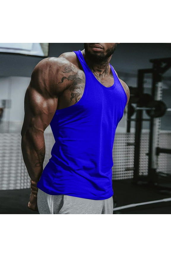 Men's Graphic Tank Tops Gym Tank Tops Y-Back Workout Muscle Tee Athletic Workout Fitness Vest T-Shirts
