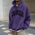 thumbnail image 1 of Awdenio Men's Hoodie Letter Printed Pullover Long-sleeved Top Hooded Loose Sweatshirts With Pockets PP/L3, 1 of 6