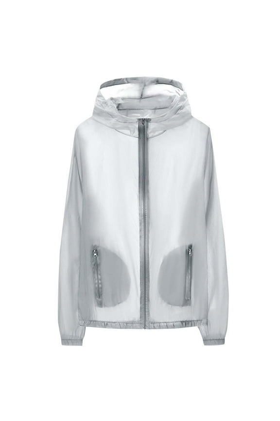 Men's Jacket UPF 50+ Full Zip Hoodie Jacket Long Sleeve Hooded Sun Shirt with Pockets