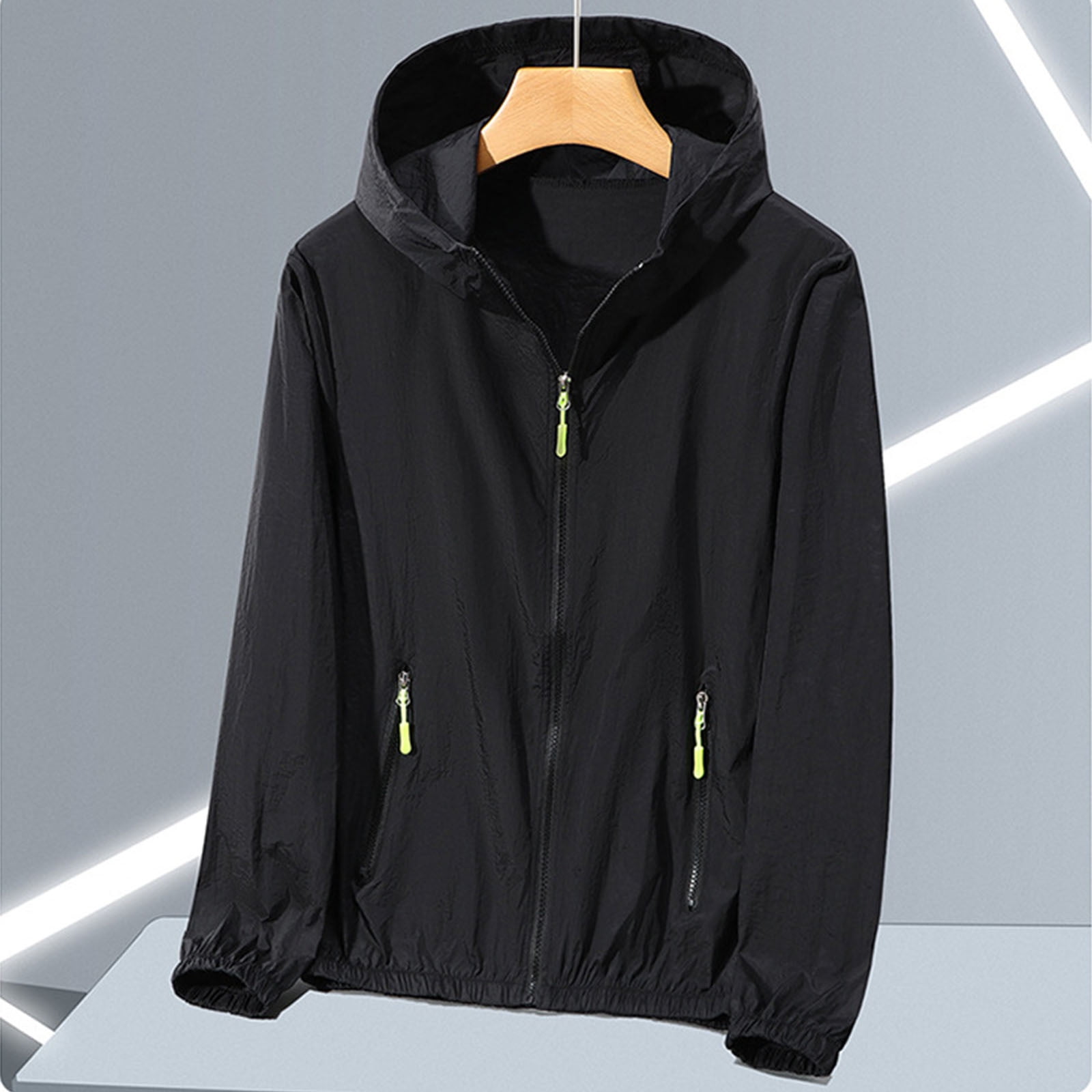 APEXFWDT Men's Streetwear Anorak Jacket Sweatshirt Button