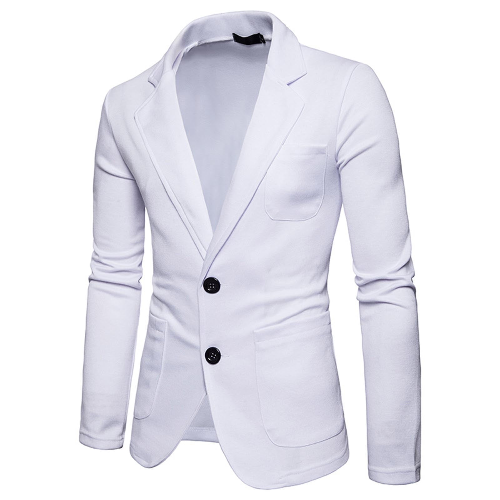 Awdenio Men's Lightweight Jackets, Men Slim-fit Solid Suit Collar ...