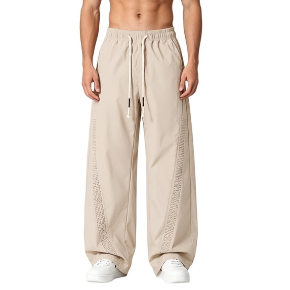 Awdenio Men's Pants Baggy Drawstring Wide Leg Oversized Track Pants Streetwear Trousers