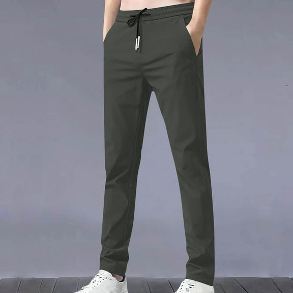 Awdenio Men's Pants Casual Pants Elastic Waist Beach Pants Lightweight Drawstring Summer Yoga Pants