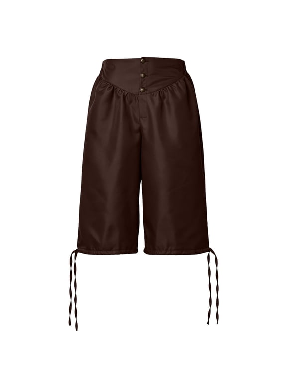 Men's Pants Solid Color Medium Length Casual Medieval Pirate Performance Suit Strapped Pants