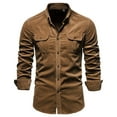 thumbnail image 1 of KIHOUT Men's Shirts Casual Button Down Cotton Corduroy Long Sleeve Turndown Casual Top Blouse Shirt, 1 of 3
