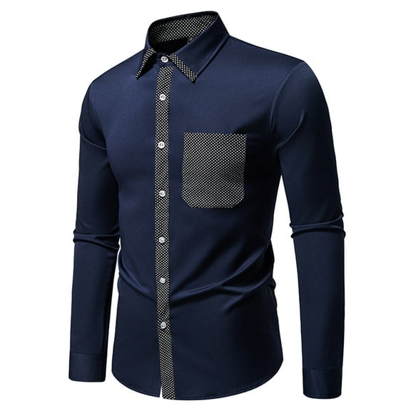Awdenio Men's Shirts Dress Shirts Long Sleeve Wrinkle-Free Business Casual Button Down Shirt