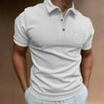 thumbnail image 1 of Awdenio Men's Shirts , Men Casual Solid Turndown Pullover Fashion Button Short Sleeve Blouse, 1 of 6