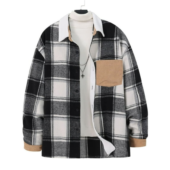Awdenio Men's Shirts Plaid Shirt,Long Sleeves,Classic Flannel Shirt Button Down Shirt Jacket Tops