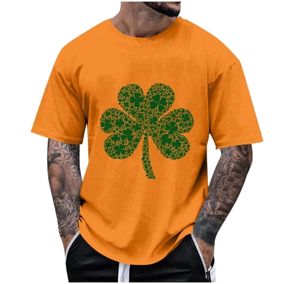 Awdenio Men's Shirts St Patrick's Day Shirt Irish Shamrock Paddy's Day T-Shirt Casual Crewneck Short Sleeve