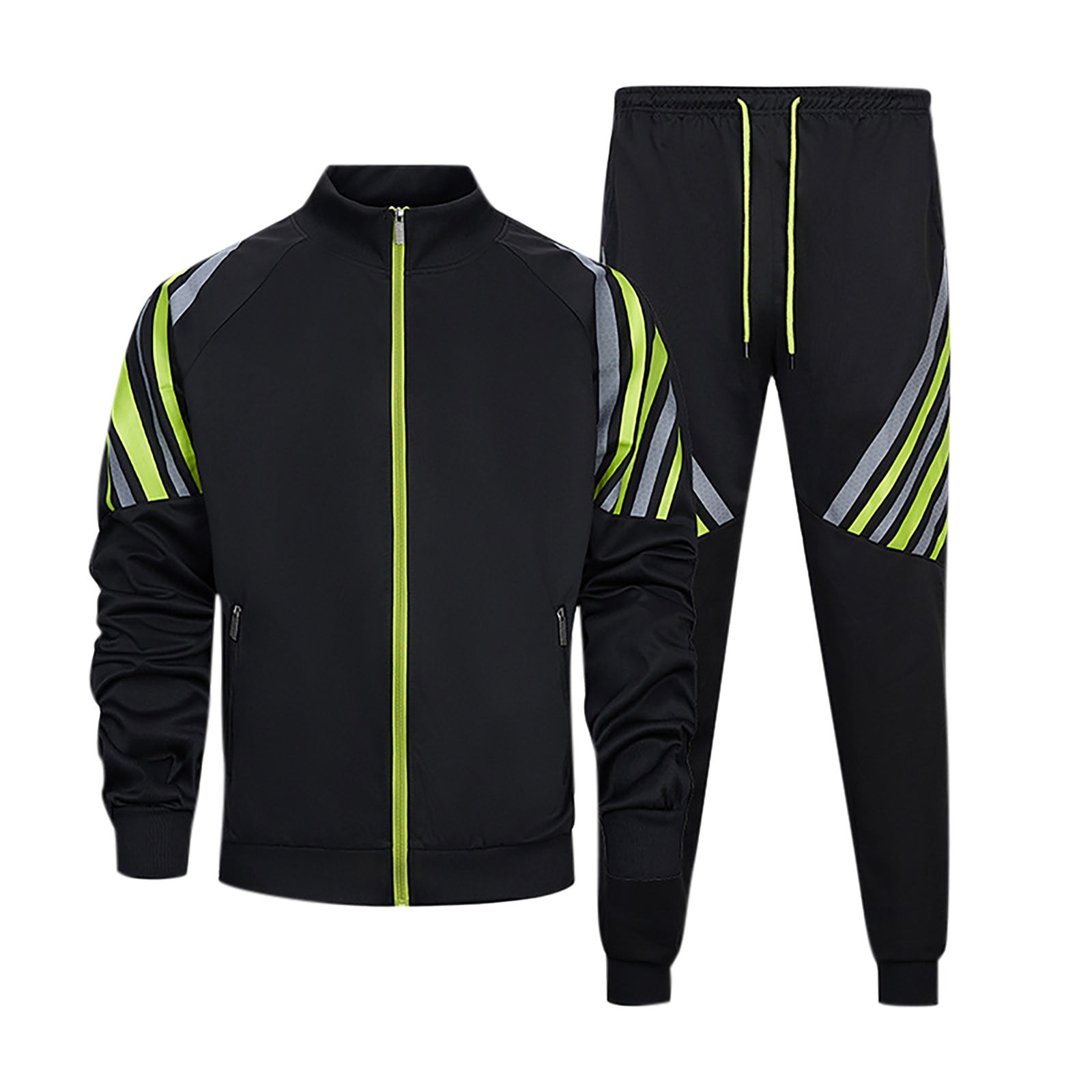 Track Suits Men's 2-Piece Tracksuit Set Athletic Zip Jacket