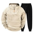 thumbnail image 1 of Awdenio Men's Sweatshirts 2 Pieces Tracksuits Running Sports Suits Drawstring Waistband Sweatsuit, 1 of 5