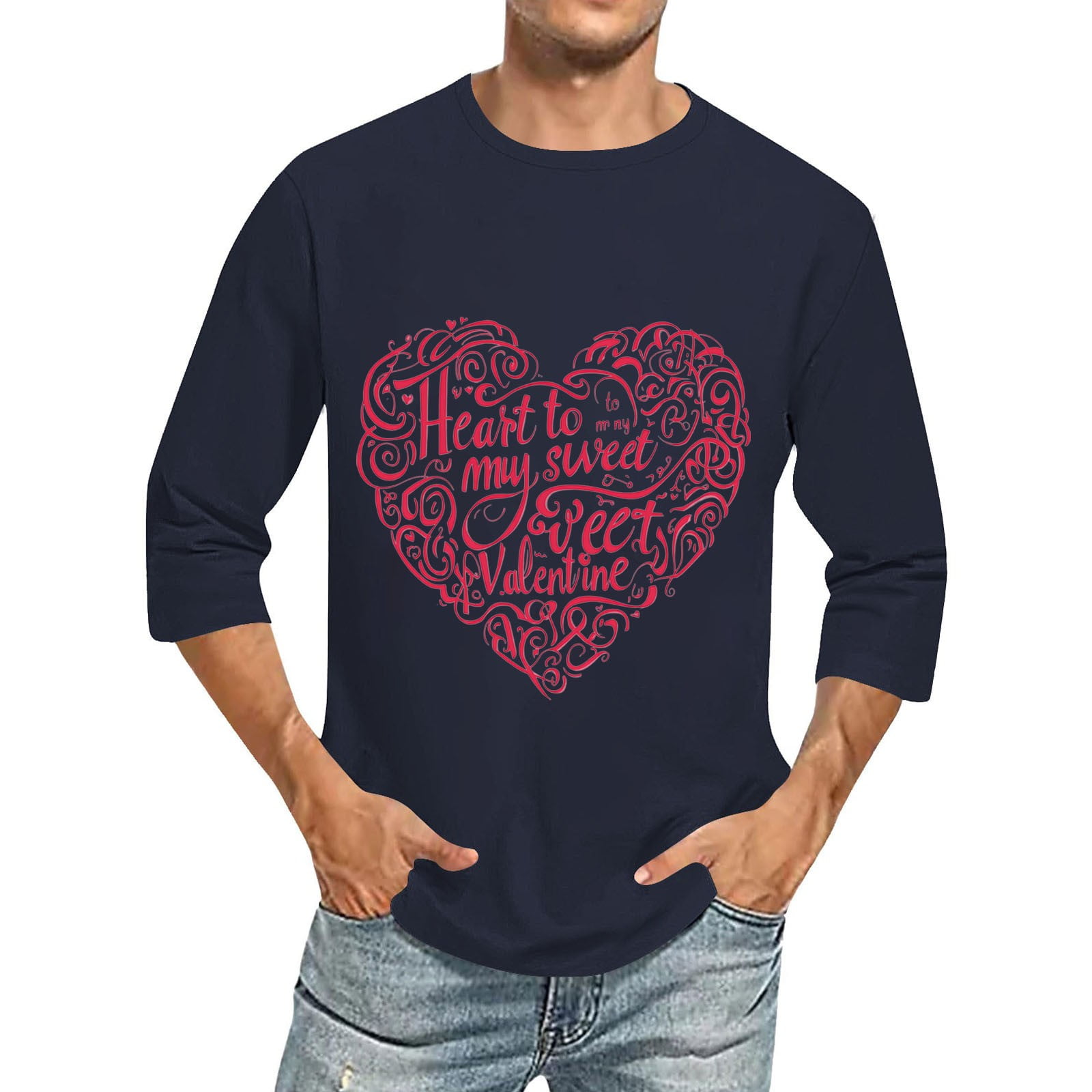 Awdenio Men's Tshirts Clearance Valentines Tops St Valentine Day