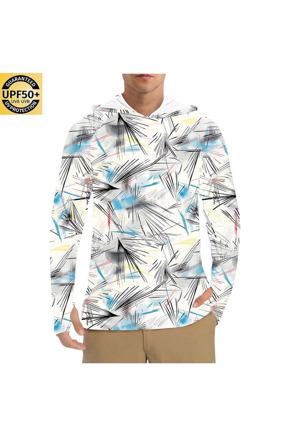 Men's T-shirts Long Sleeve UPF 50+ UV Protection Fishing Shirt Lightweight Quick Dry Athletic with Thumbholes