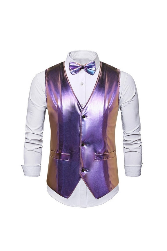 Men's Tank Shirts New Men's Blazer V-neck Printing Single Breasted Slim Waistcoat V-Neck Tank Top