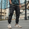 thumbnail image 1 of Awdenio Mens Cargo Pants Casual Cotton Drawstring Lightweight Relaxed Fit Work Pants Multi Pockets, 1 of 9