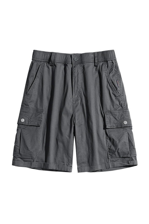 Mens Cargo Shorts Mens Running Shorts Multiple Utility Pockets Elastic Waist Cotton Hiking Shorts Summer Outdoor Workouts and Fitness