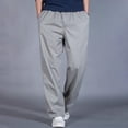 thumbnail image 1 of Awdenio Mens Casual Pants Loose Fit Elastic Drawstring Waist Straight-Legs Summer Yoga Beach Long Pants, 1 of 7