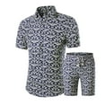 thumbnail image 1 of Awdenio Mens Floral Hawaiian Outfits 2 Piece Button Down Short Sleeve Shirt and Shorts Sets, 1 of 7
