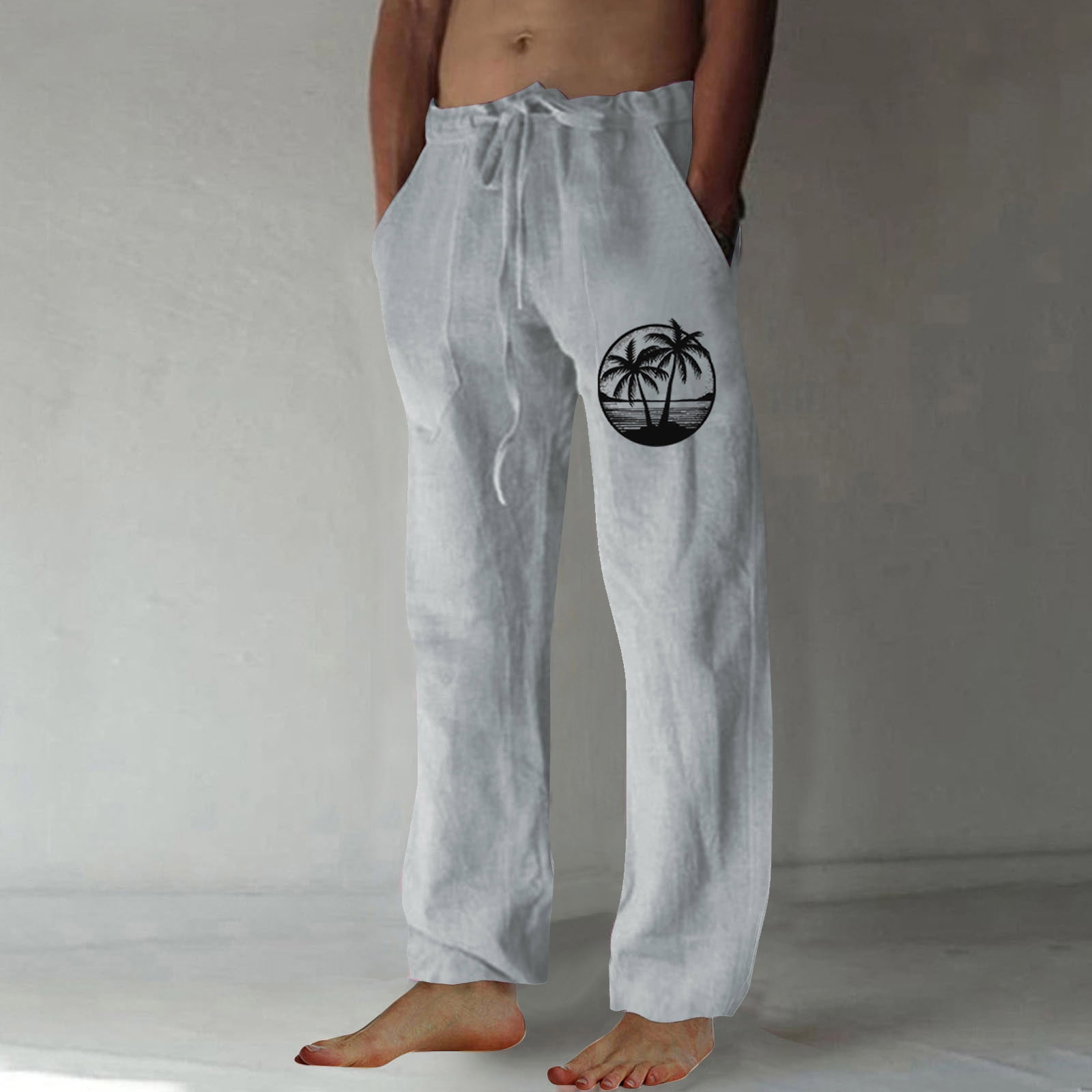 Awdenio Mens Full Length Pants Clearance Fashion Print Casual Elastic