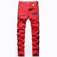 thumbnail image 1 of Awdenio Mens Full Length Pants Comfortable New Fashion Have Pockets Button Zipper Personality Denim Trend Jeans, 1 of 9
