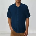 thumbnail image 1 of Awdenio Mens Golf Shirt Short Sleeve Button Down Shirts Summer Casual Textured Shirt Vacation Beach Wedding Shirts, 1 of 6