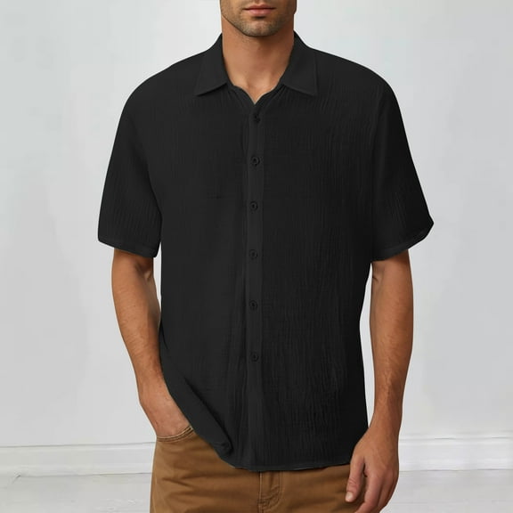 Awdenio Mens Golf Shirt Short Sleeve Button Down Shirts Summer Casual Textured Shirt Vacation Beach Wedding Shirts