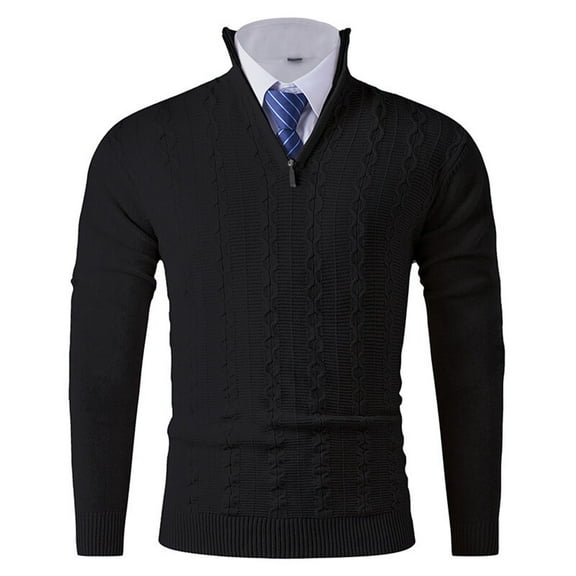 Awdenio Mens Graphic T-shirts Half-Zip V-Neck Long-Sleeve Knit Pullover, Slim Fit Casual Sweatshirt