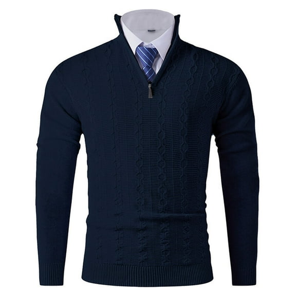 Awdenio Mens Graphic T-shirts Half-Zip V-Neck Long-Sleeve Knit Pullover, Slim Fit Casual Sweatshirt