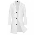 thumbnail image 1 of Awdenio Mens Jacket Classic Wool Trench Overcoat Single Breasted Mid Long Wool Blend Top Pea Coats Jackets, 1 of 2