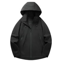 Awdenio Mens Jacket Loose Fit Waterproof Lightweight Lined Coat Hiking Windbreaker Jacket with Hood
