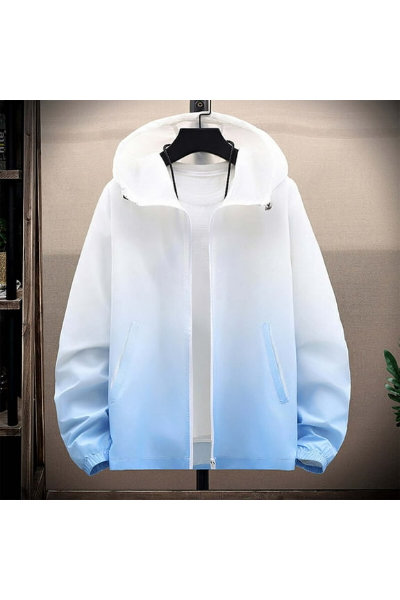 Mens Jackets Lightweight Sun Jacket Summer Hooded Lightweight Sun Protector
