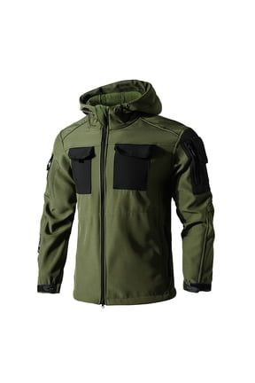 Mens Jackets Tactical Water Resistant Pockets Softshell Hiking Winter Jacket Windbreaker Outwear