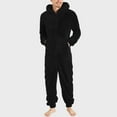 thumbnail image 1 of Awdenio Hoodies for Men Onesie Pajamas Lightweight Fuzzy Fleece Zip Up Jumpsuit Long Sleeve Long Pants One Piece Pjs, 1 of 7