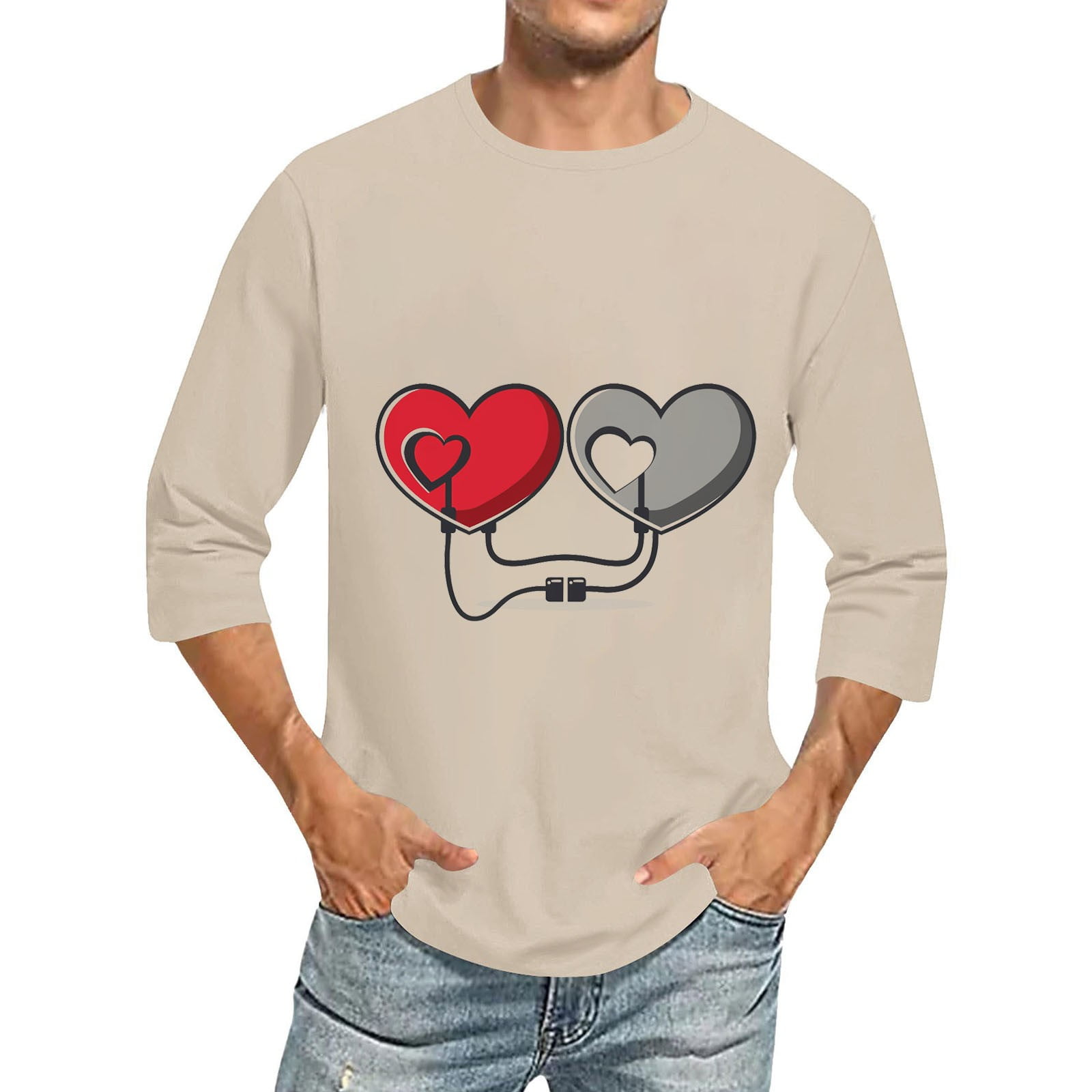 Awdenio Mens Long Sleeve Shirt Clearance Valentines Tops St Valentine