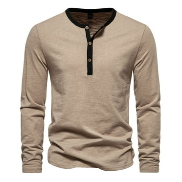 KIHOUT Mens Longs Sleeve T-Shirts Casual Pullover Patchwork Round Neck T-Shirt Tops Blouse KH/M