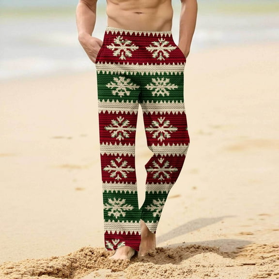 Awdenio Mens Pajama Pants Loose Fit Elastic Drawstring Waist Straight-Legs Summer Yoga Beach Long Pants