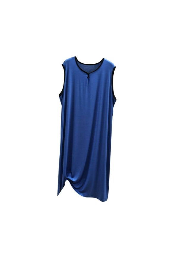 Mens Pajama Robes Cotton Pajama Loose V-neck Solid Color Thin Home Pajama Robe Breathable Machine Washable