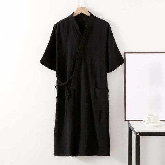 Awdenio Mens Pajama Robes Pajamas Fashion Robe Bathrobe Three Quarter Sleeve Soft Autumn Pajamas Lounging, and Leisure Activities Cozy Loungewear Silk Satin