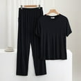 thumbnail image 1 of Awdenio Mens Pajama Sets Pajama Set Sleepwear Lightweight Quick Dry Short Sleeve Shirts Long Pants Trousers Soft Comfy Sleep Sets, 1 of 4