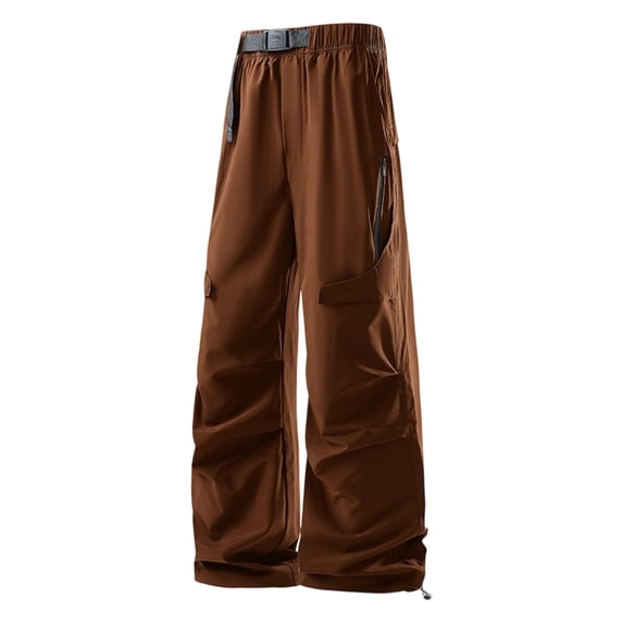 Awdenio Mens Pants Casual Baggy Loose Fit Lightweight Water Resistant Pants With Multi Zipper Pockets