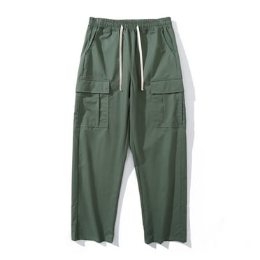 Awdenio Mens Pants Casual Fashion Solid Multiple Pockets Pants Drawstring Elastic Waist Pants Perfect for Outdoor Sports and Activities