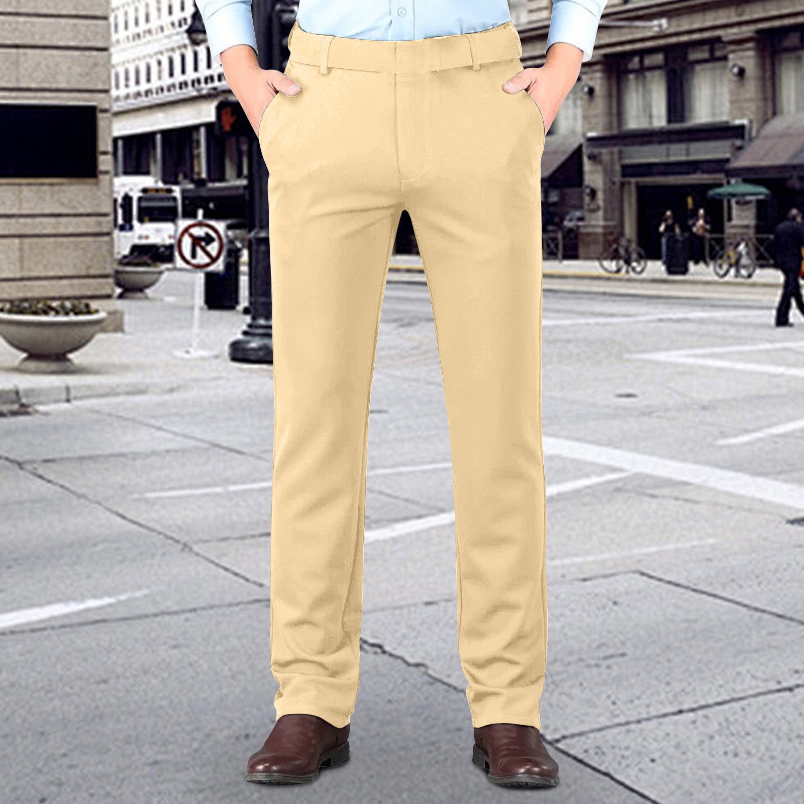 Awdenio Mens Pants Casual Slim Fit Dress Pants Flat Front Tapered Dress Pants Stretch Suit Pants for Men, Men's, Size: 33, Yellow Awdenio Mens Pants Casual Slim Fit Dress Pants Flat Front Tapered Dress Pants Stretch Suit Pants for Men, Men's, Size: 33, Yellow
