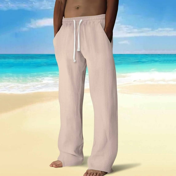 Awdenio Mens Pants Fleece Lined Sweatpants Wide Leg Thermal Winter Warm Baggy Sweat Pants with Pockets