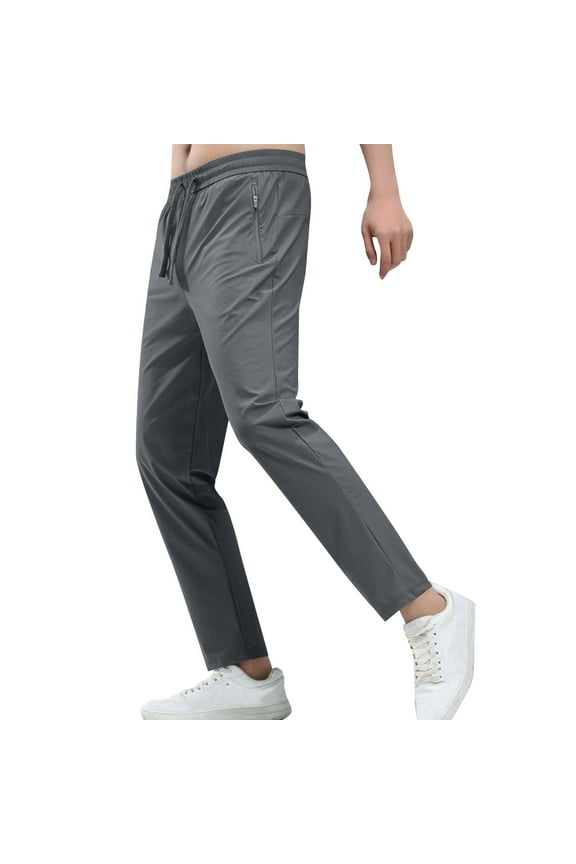 Mens Pants Lightweight Pants with Zipper Pockets Quick Dry Workout Athletic Travel Pants