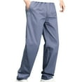 thumbnail image 1 of Awdenio Mens Pants Solid Casual Pocket Outdoor Elastic Waistbelt Drawstring Trousers Work Pants Perfect for Outdoor Adventures, Hiking, Backpacking, Work, and Everyday Wear, 1 of 5