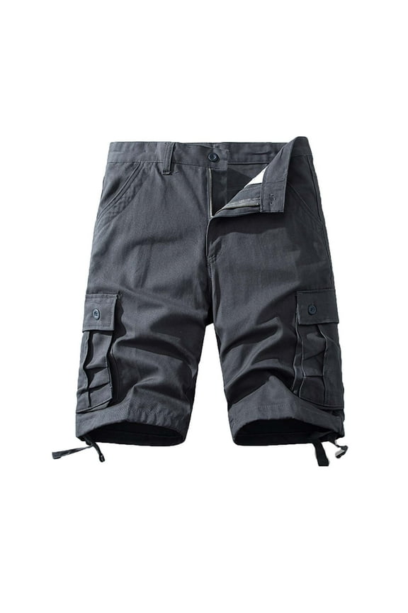 Mens Plus Size Cargo Shorts Multi-Pockets Relaxed Zipper Belt Summer Beach Shorts Pants for Outdoor Adventures Hiking Casual Sports