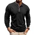thumbnail image 1 of Awdenio Mens Shirts Casual Henley Long Sleeve T-Shirt Casual Shirt Banded Collar Designed Tees Tops, 1 of 7