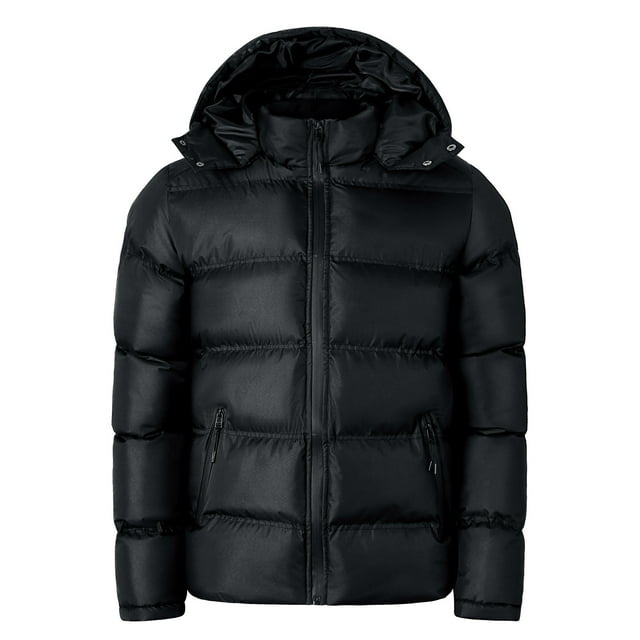 Awdenio Mens Shirts Plus Size, Men's Puffer Jacket Stand Collar Zip Up Quilted Lightweight Down Coat Winter with Pockets