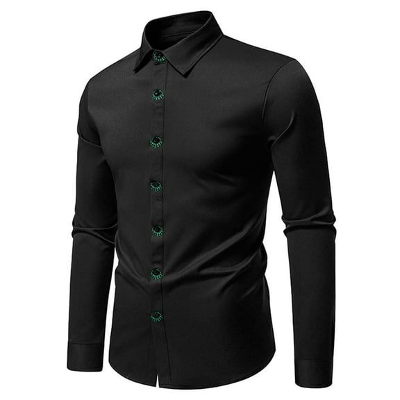 Awdenio Mens Shirts Dress Shirt Long Sleeve Regular Fit Button Down Shirts with Collar Contrast Color Shirt